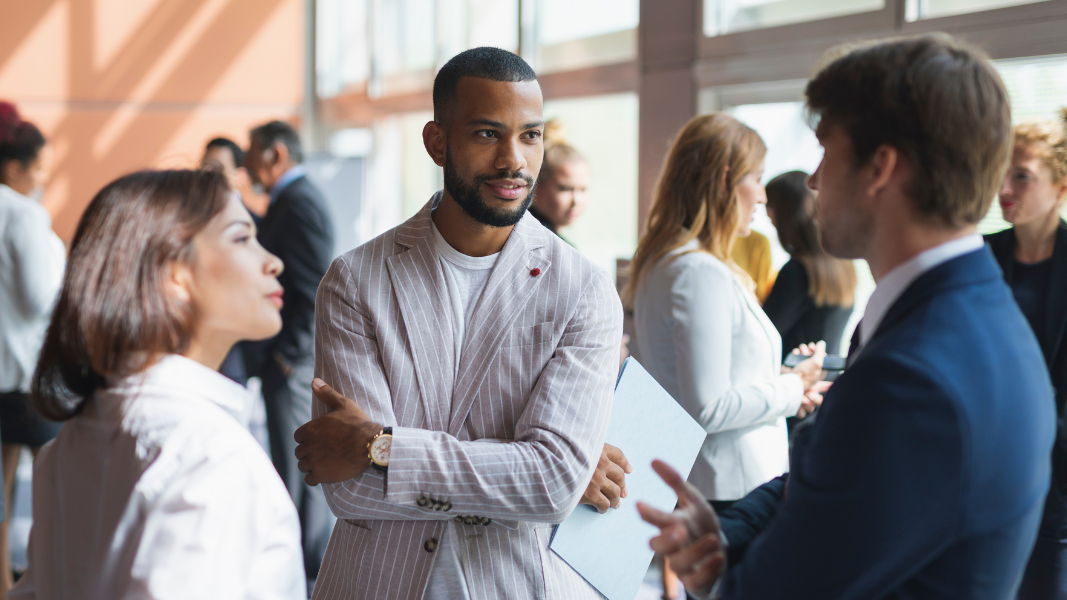 students speaking with each other